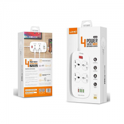 LDNIO SC4407 New Model Defender Series Qualcomm 3.0 Quick Charge 4 Ways Socket 4 USB with one QC 3.0 Port Multifunction Power Surge Protector 2 metres Cord